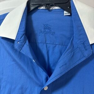 Burberry Men's Plaid 2-Ply Cotton Dress Shirt Blue Plaid 15 1/2-34